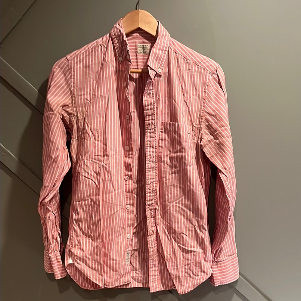 J. Crew Red and White Shirt